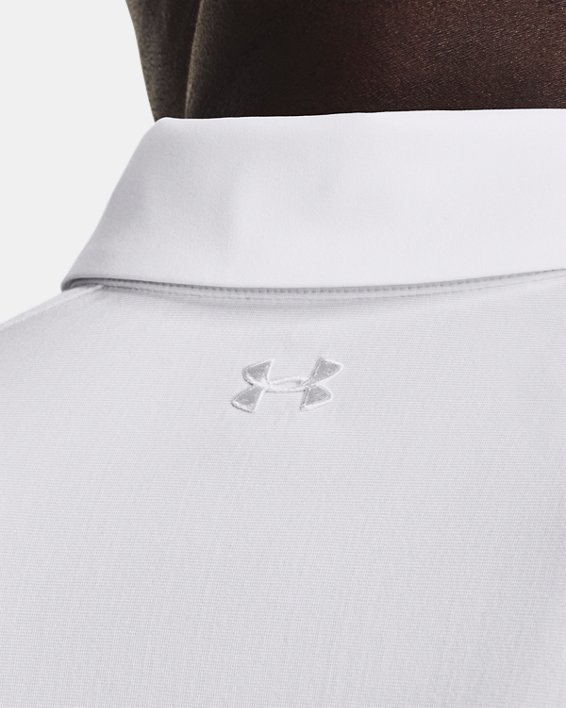 Men's UA Luxe Polo in White image number 3